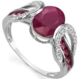 SPECTACULAR 1.73 CT AFRICA RUBY & 10PCS GENUINE RUBY 10K SOLID WHITE GOLD RING - Wholesalekings.com