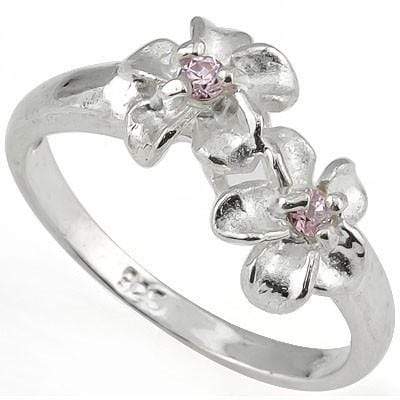 SPECTACULAR PLUMERIA RING WITH 0.925 STERLING SILVER - Wholesalekings.com