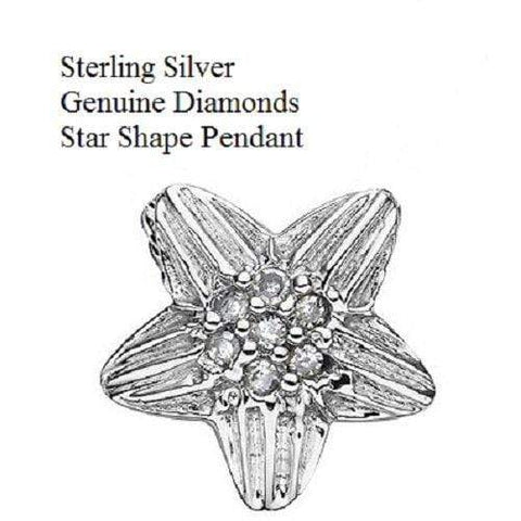 Starry Genuine Diamonds 925 Sterling Silver Pendant - Wholesalekings.com