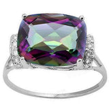 STUNNING ! 4 3/5 CARAT MYSTIC GEMSTONE & DIAMOND 925 STERLING SILVER RING - Wholesalekings.com