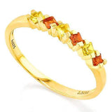 STUNNING ! 4/5 CARAT (6 PCS) SAPPHIRE (VS) 9KT SOLID GOLD BAND RING - Wholesalekings.com