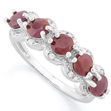 STUNNING !  9 1/5 CARAT RUBY &   DIAMOND 925 STERLING SILVER RING - Wholesalekings.com