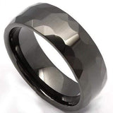 STUNNING FACETED BLACK ION CARBIDE TUNGSTEN RING - Wholesalekings.com