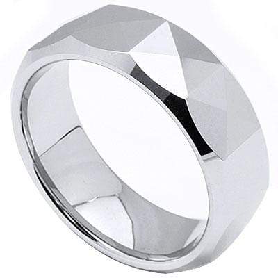 TRIANGLE FACETED CARBIDE TUNGSTEN RING - Wholesalekings.com