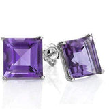 WHOPPING 1 1/4 CARAT AMETHYST 10KT SOLID GOLD EARRINGS - Wholesalekings.com