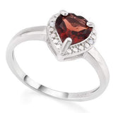 WHOPPING 1 1/4 CARAT GARNET & DIAMOND 925 STERLING SILVER RING - Wholesalekings.com