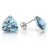 WHOPPING 1 1/5 CARAT BLUE TOPAZ 10KT SOLID GOLD EARRINGS - Wholesalekings.com