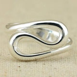 Women Fashion White-Plated Teardrop Ring Band - Wholesalekings.com